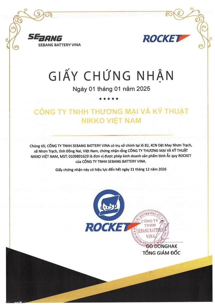 Chứng nhận đại lý ROCKET